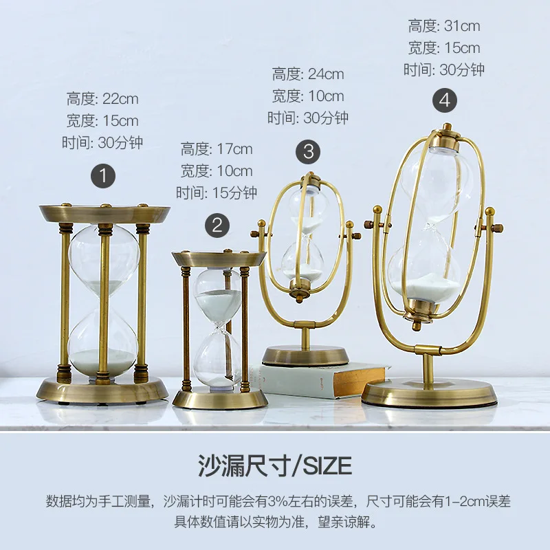 Brass Unique Wholesale Decorative Glass Big Souvenir Antique Souvenir Custom Hourglass Sand Timer