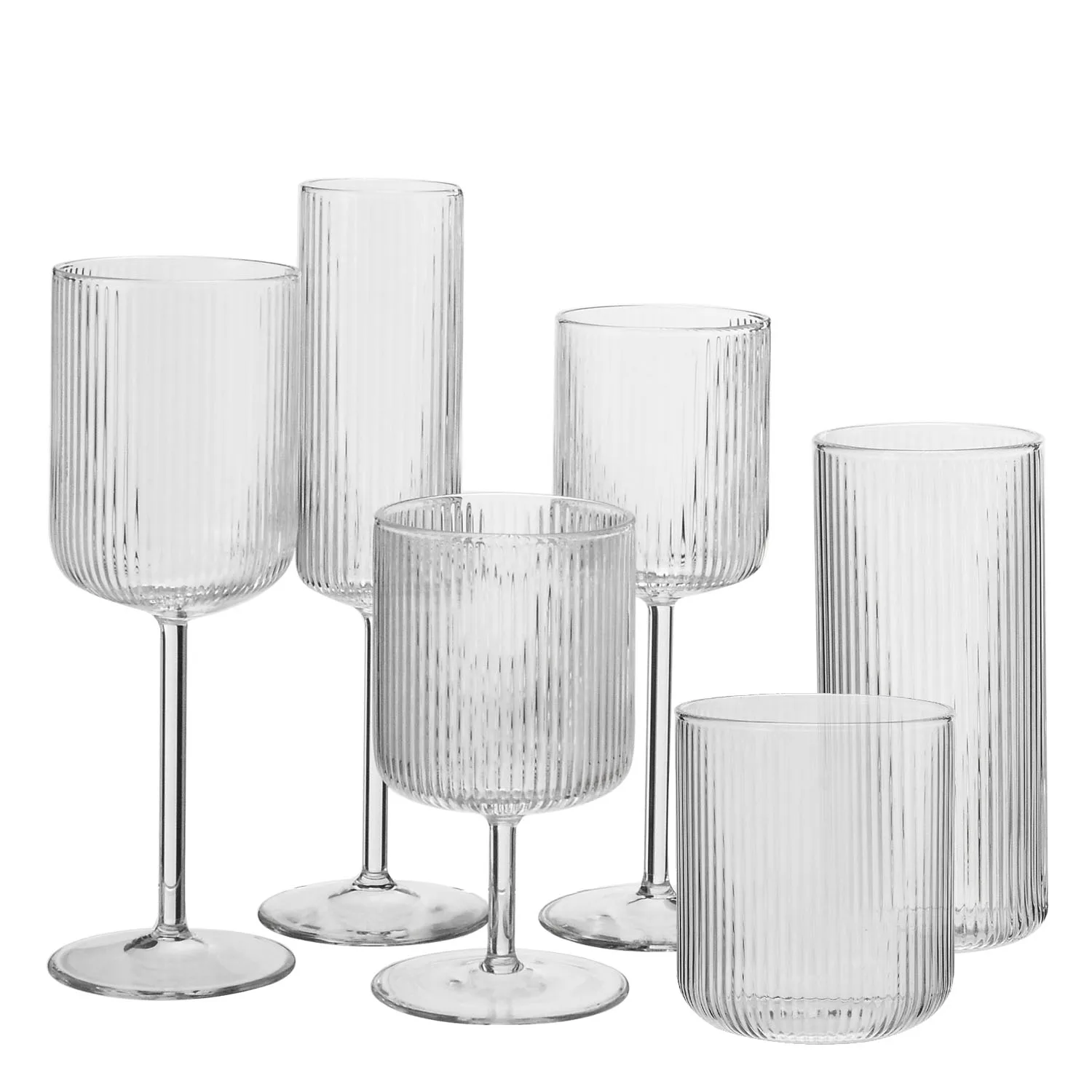 Набор бокалов для шампанского с вертикальной полосой