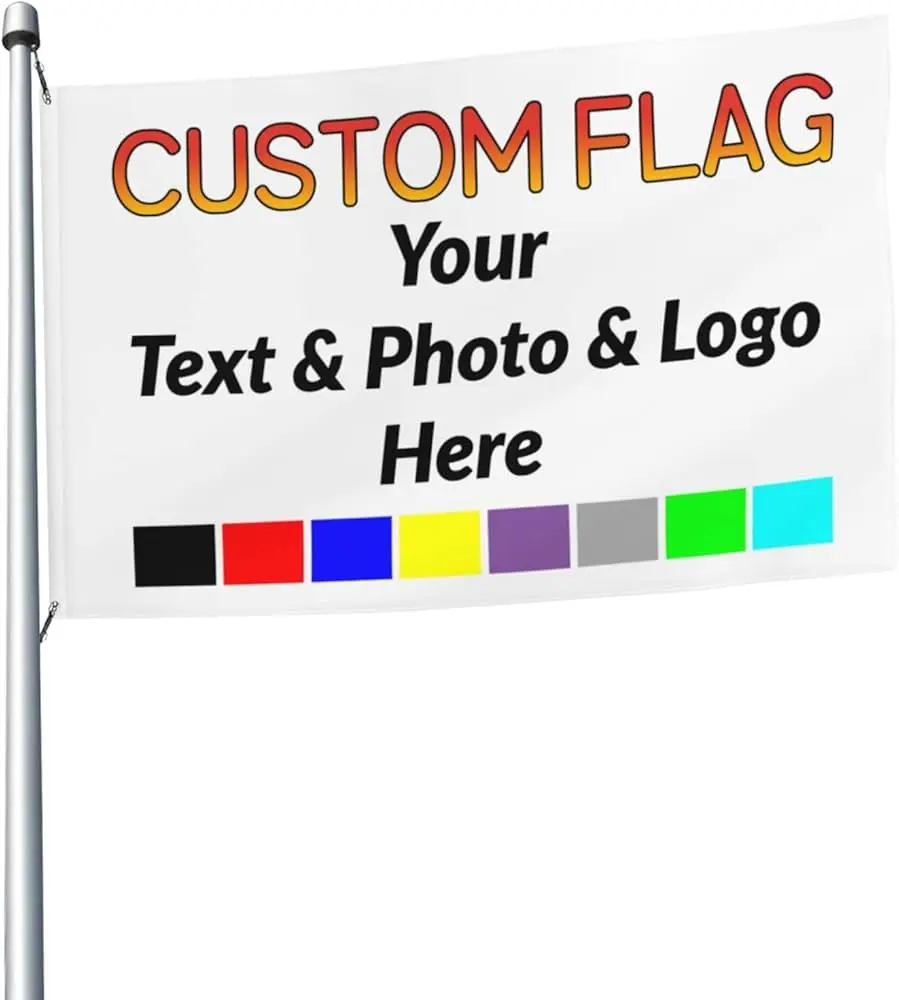 Custom 3x5ft Feather Country Flag Logo Print Advertising Promotional Banners Digital Printing Polyester National Custom Flag