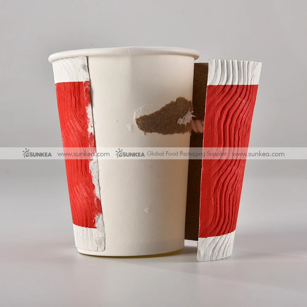 Sunkea biodegradable Anti-scalding coffee ripple wall paper cup