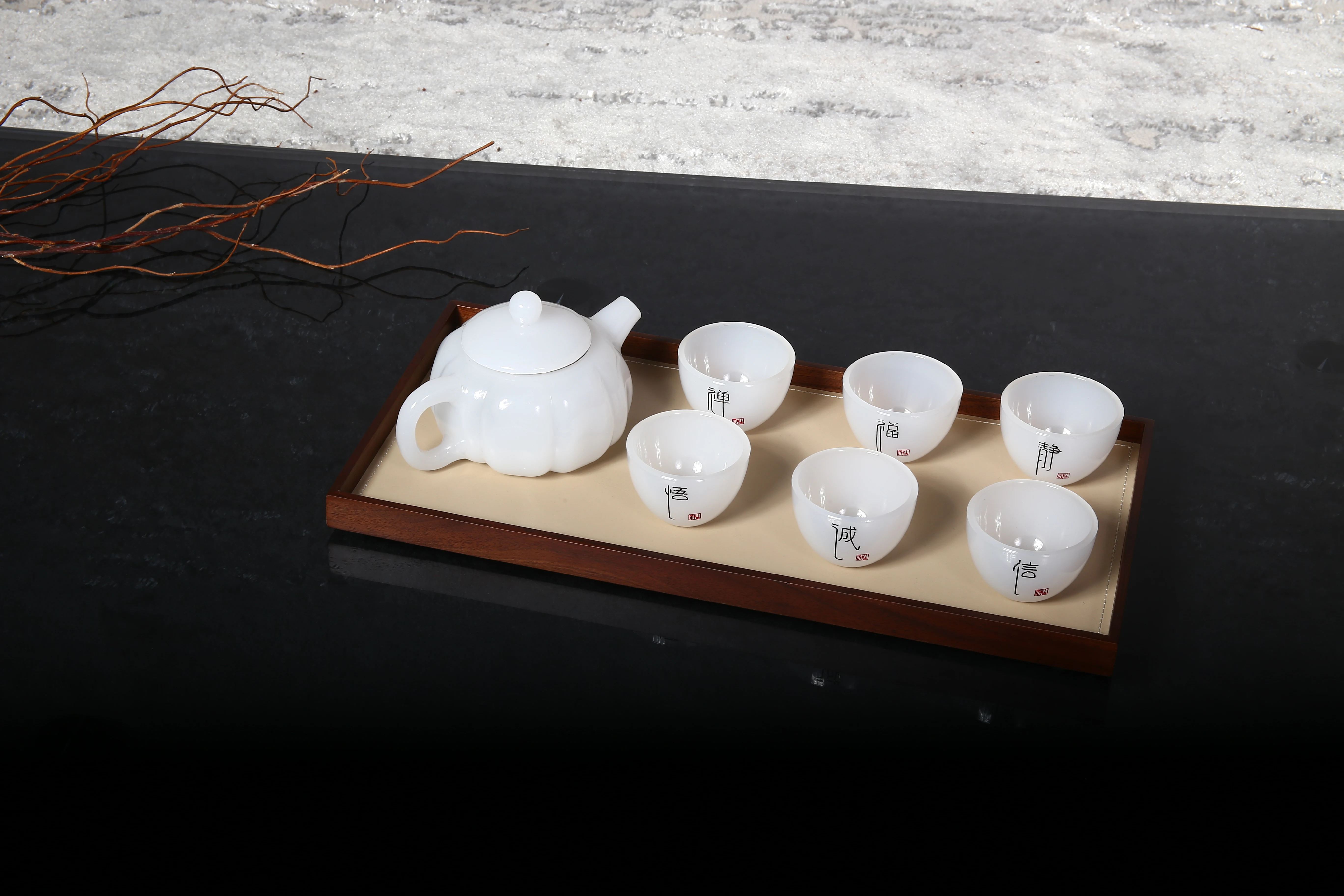 High Quality Luxury Oriental new Design Fine bone china Floral Designs 6pieces Tea Pot Cup  Set Ceramic Tea Set