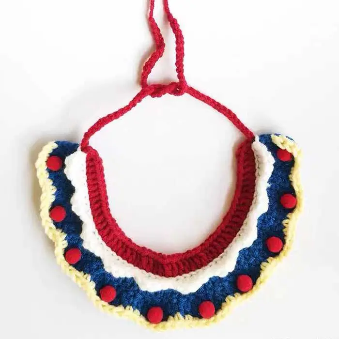 Customized Cotton Thread Crochet Cat  Luxury Collar Pet Collars