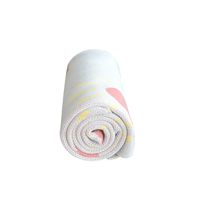 Factory Wholesale Super Soft Luxury Custom New Born Security Baby Wrap 100% Organic Cotton Knitted Baby Blanket for Newborns