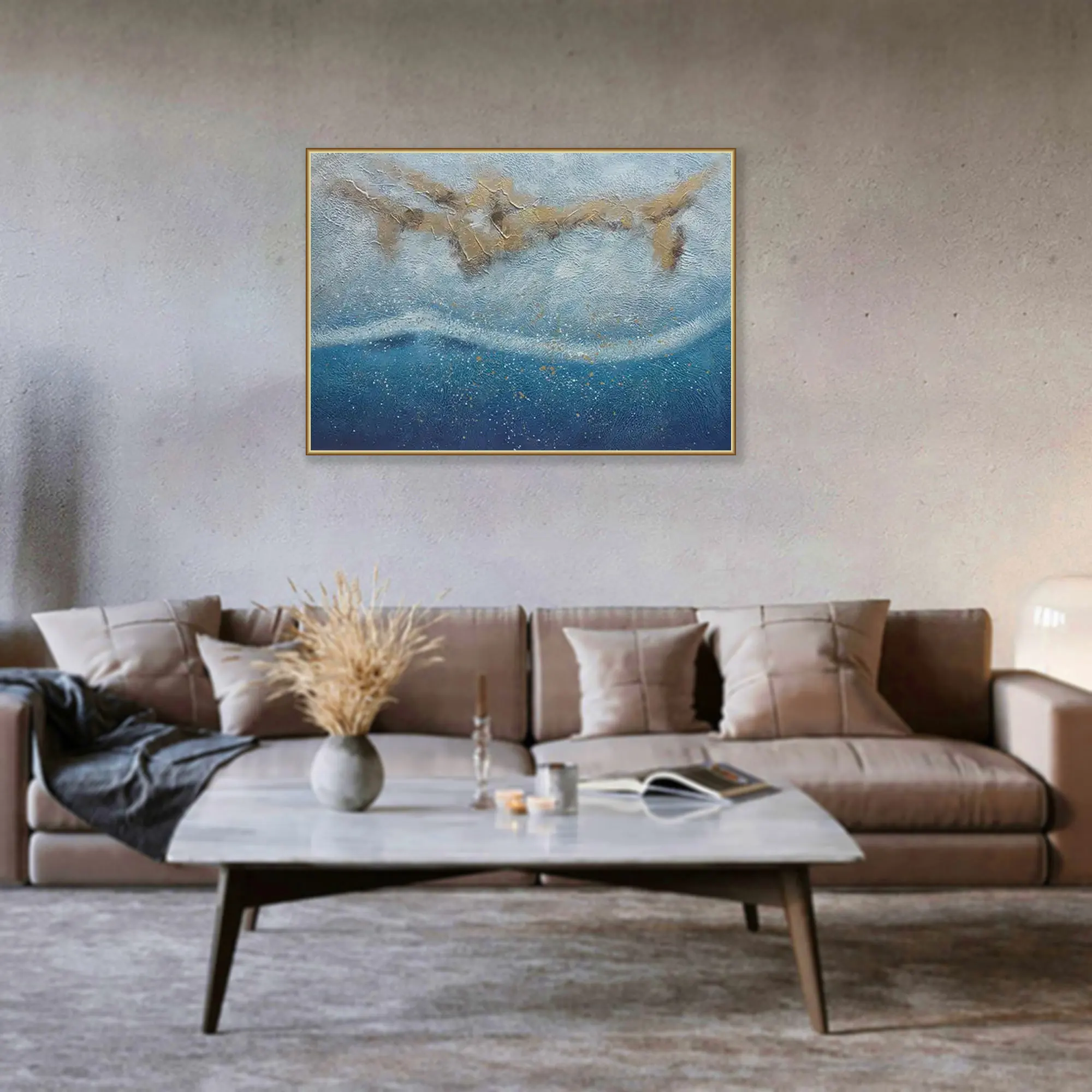 Enhance Space with 3D Textured Abstract Paintings, Gold Foil Canvas Art, and Hand-Painted Landscape Oil Paintings