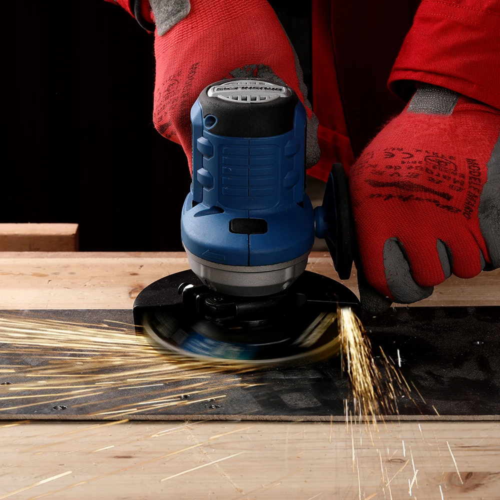 20V Cordless 115mm Angle Grinder with Soft Grip Handle and 8000 r/min No-load Speed