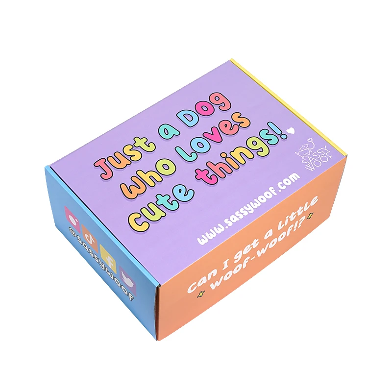 Shipping Corrugated Mailing Rigid Box Customized Full Printing Logo Pet Dog Cat Supplies Packaging Gift Present Paper Boxes Flat