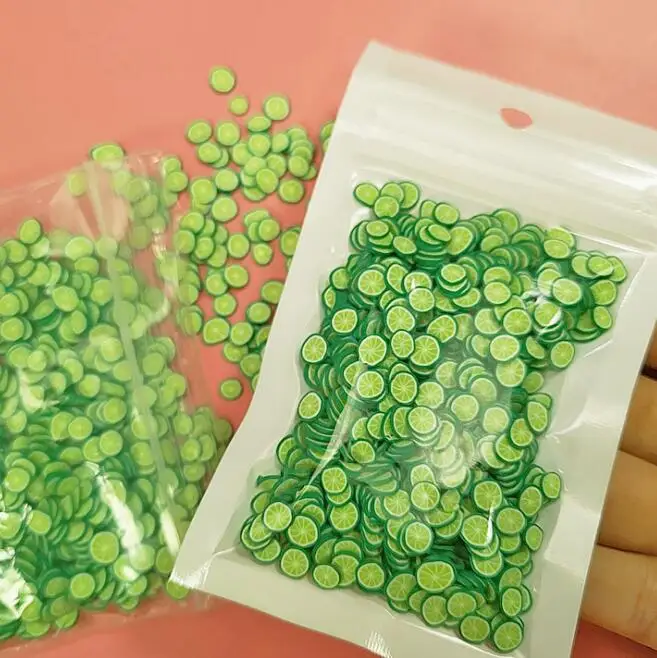 Hot Selling 1000g New 3D polymer clay Sprinkles Tiny Polymer Fruit Slices For Slime DIY Designs Decorations