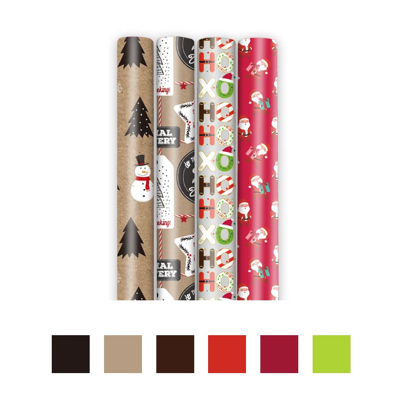Wholesale Custom beautiful Roll christmas gift wrapping paper for Wedding Birthday Holiday Baby Shower Wrap