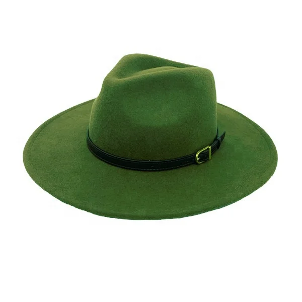
Winter Vintage Women Wide Brim PU Rope Decoration Church Wool Felt Fedora Hat 