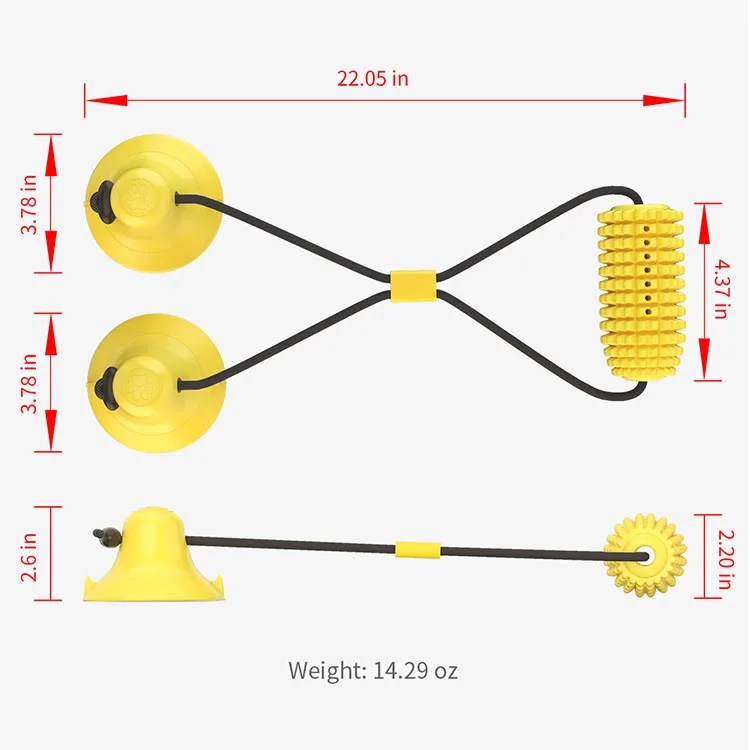 Amazon Hot Selling Interactive TPR Pet Toys Double Suction Cup Drawstring Dog Toy Bite Resistant Corn Shape Dog Chew Toy