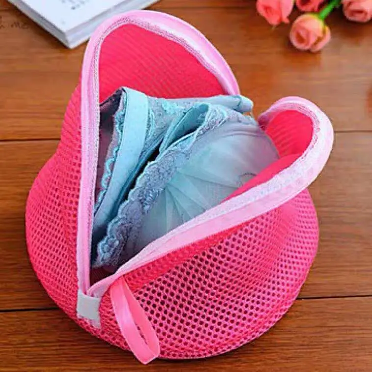 Durable Folding Washing Bag Triangle Shape Blouse Hosiery Stocking Underwear Bra Lingerie Travel Laundry Bag
