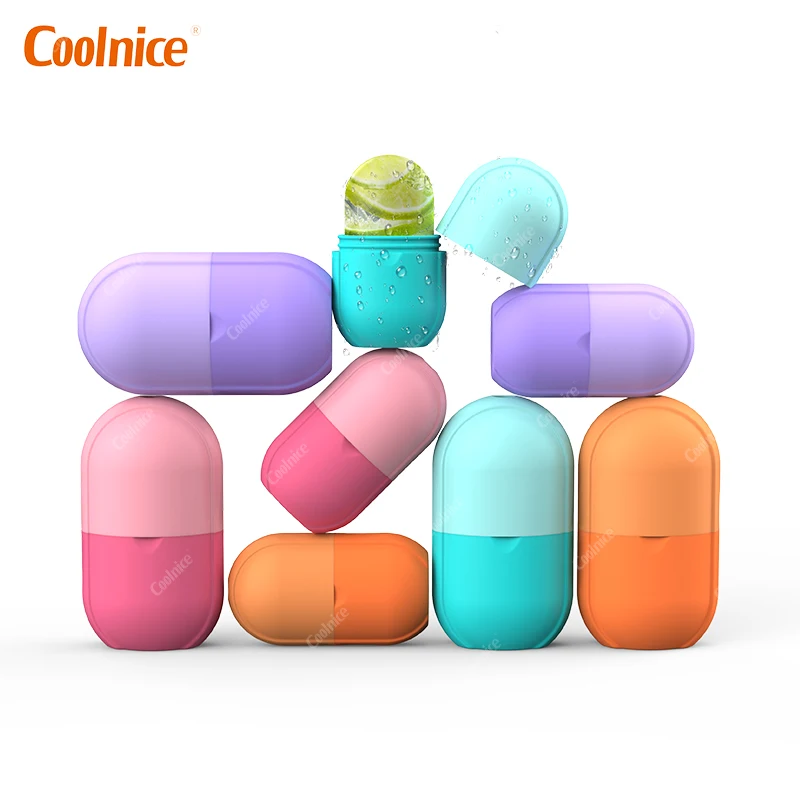 BPA free Mini size  lift and  tighten  skin massager face wireless remover silicone ice Flawless facial contour rollers