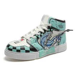 Wholesale High Top Ankle Sport Men Casual Shoes Skateboard Luxury Brand Anime