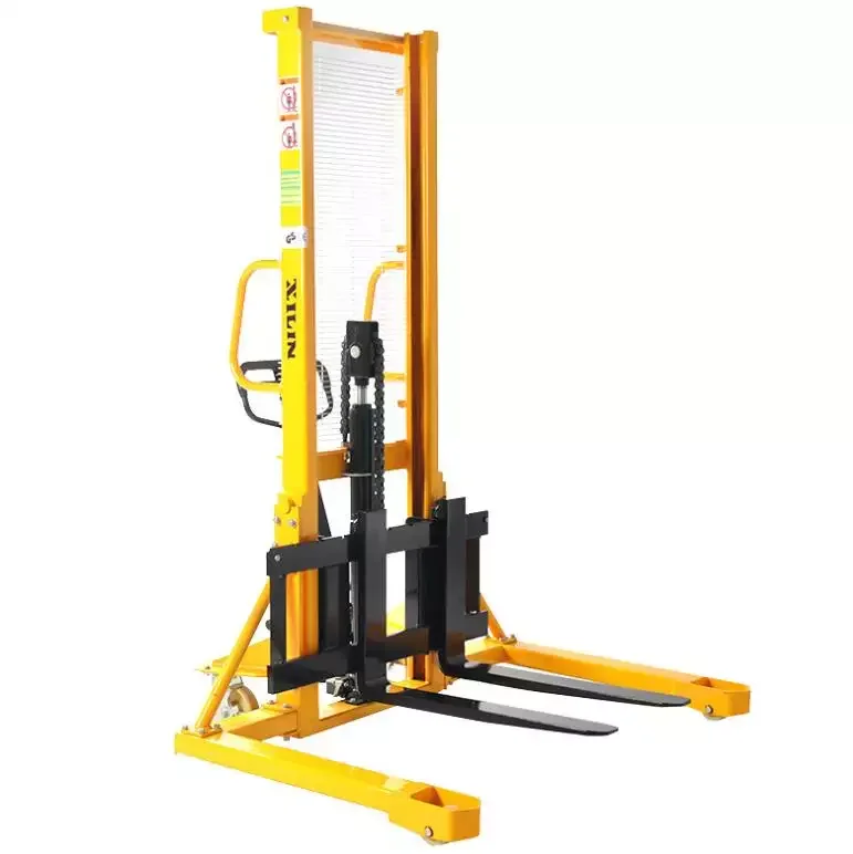 4 meters lifting semi electric pallet stacker walking type electric stacking truck forklift