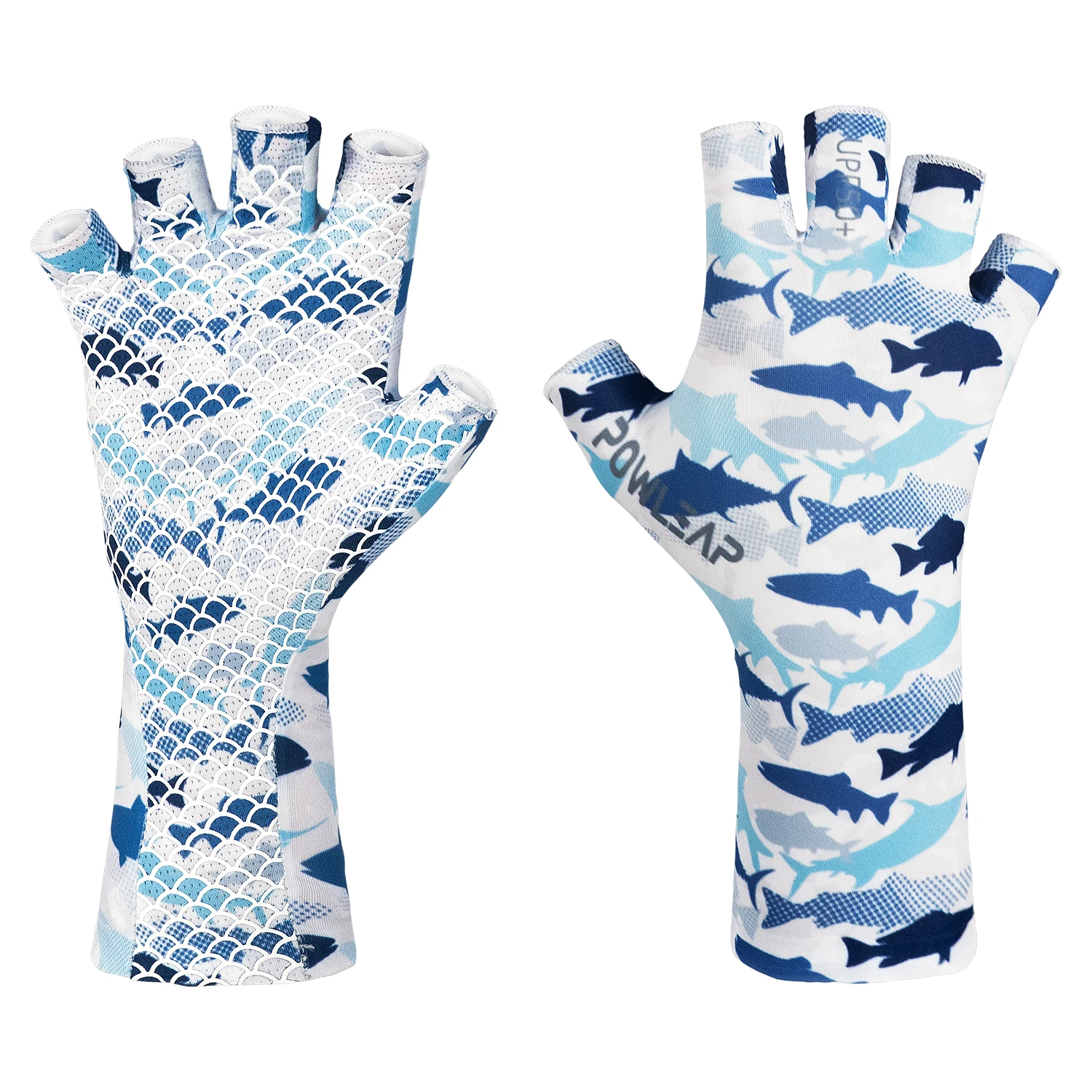 Factory Custom Design Logo Best Fingerless Fly Fishing Gloves UV Sun Upf 50+ Spf 50+ Camo Fishing Gloves for Men Women