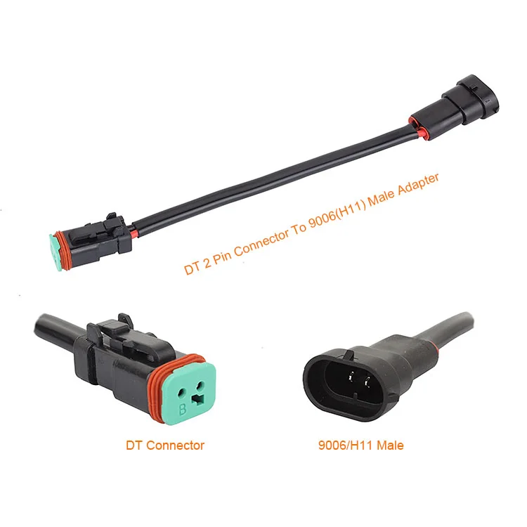 Automotive Wiring Harness With Deutsch DT Series 2pin Male Female Connector Extension Cable