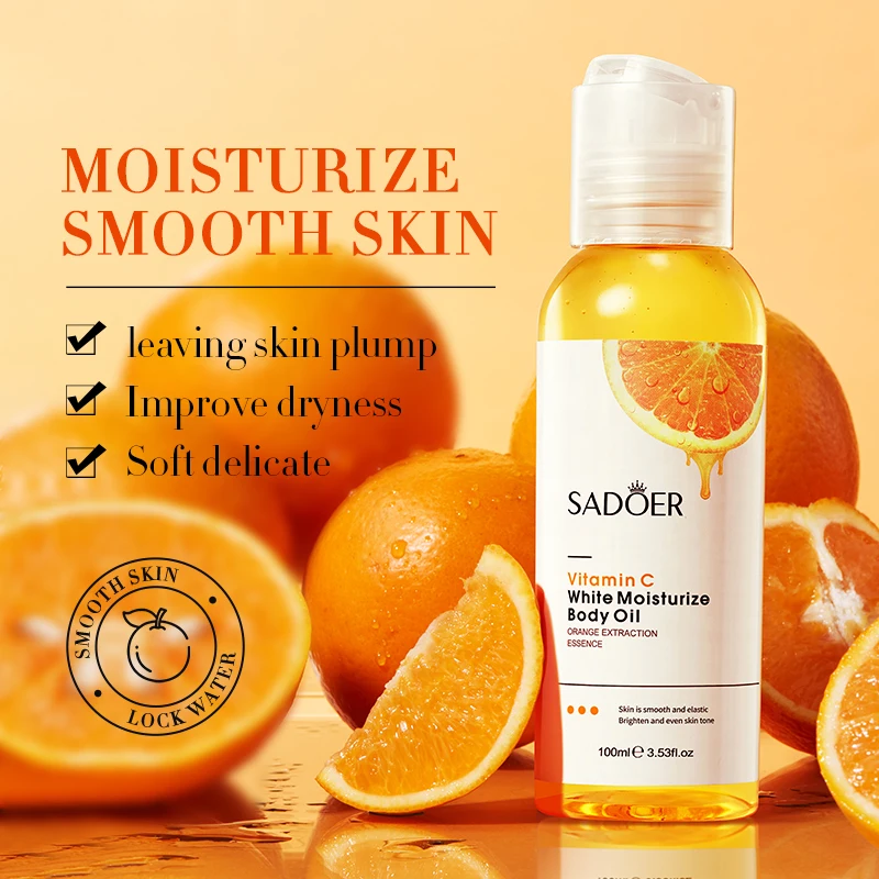 SADOER Hot Selling Skin Care Set Natural Organic Vitamin C Whitening Face Hand Eye Body Lotion Moisturizer Oil Exfoliating Gel
