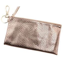 ladies key chain travel business card organizer pouch long leather modern wallet