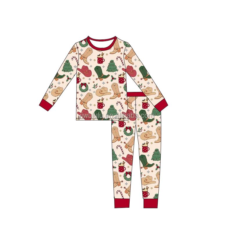 High-quality Bamboo Fiber Fabric Long-sleeved Trousers Holiday Home Two-piece Set