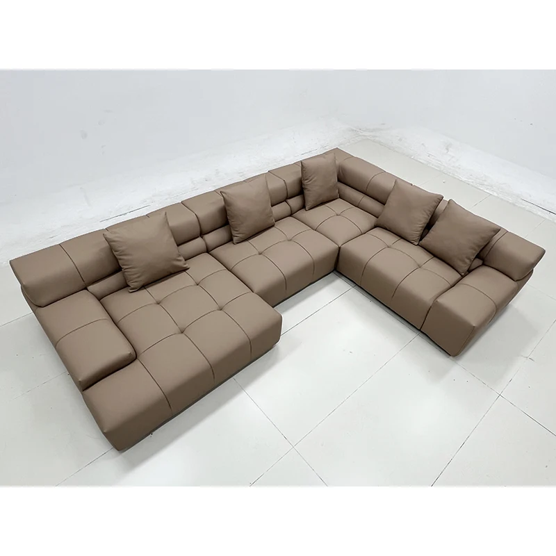 Italian Minimalist Fabric Sofa Chaise Longue Corner Combination Living Room Simple Sofa