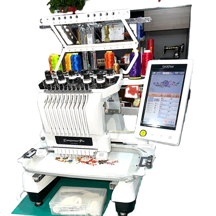 Extraordinary quality  embroidery machine brother PR 1000E SINGLE head TEN needles second hand