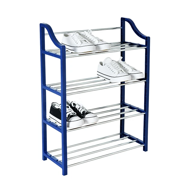 High Grade Clothes Small Equipment Metal 5 Layers Blue Steel Storage Shoes Shop Rack