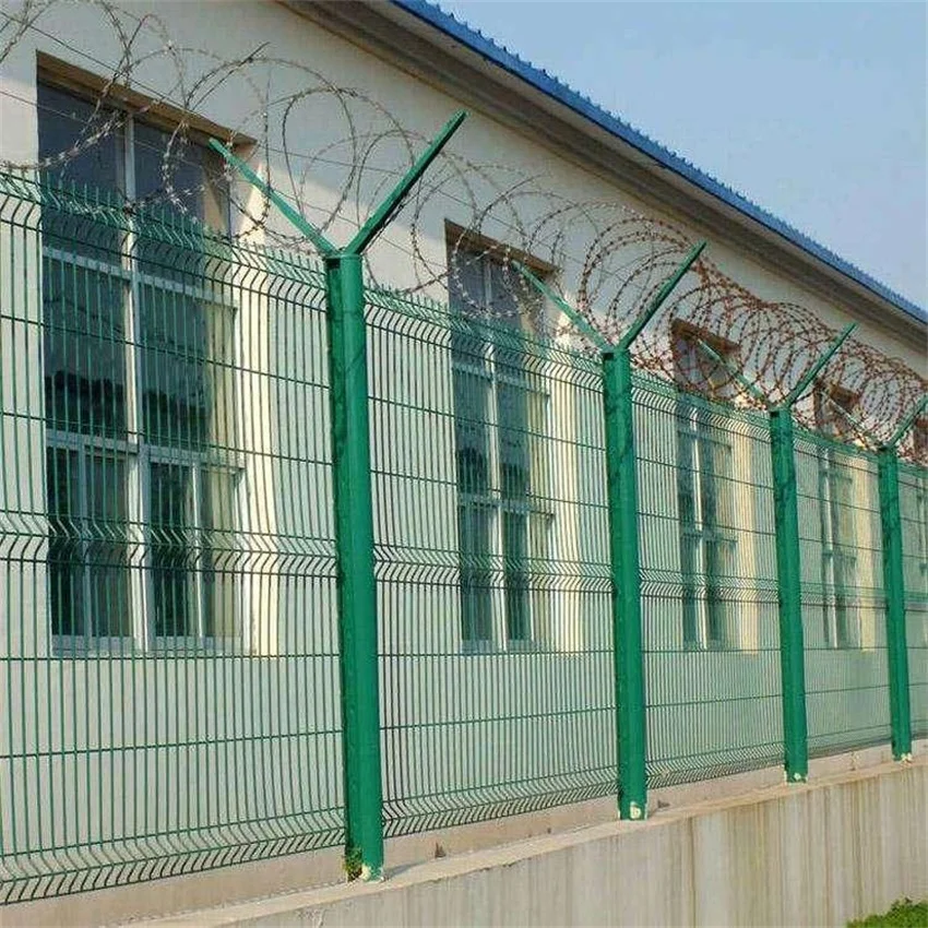 Top Quality Strong Protection Anti Climbing Wall Welded Wire Mesh Airport Fence With Razor Barbed