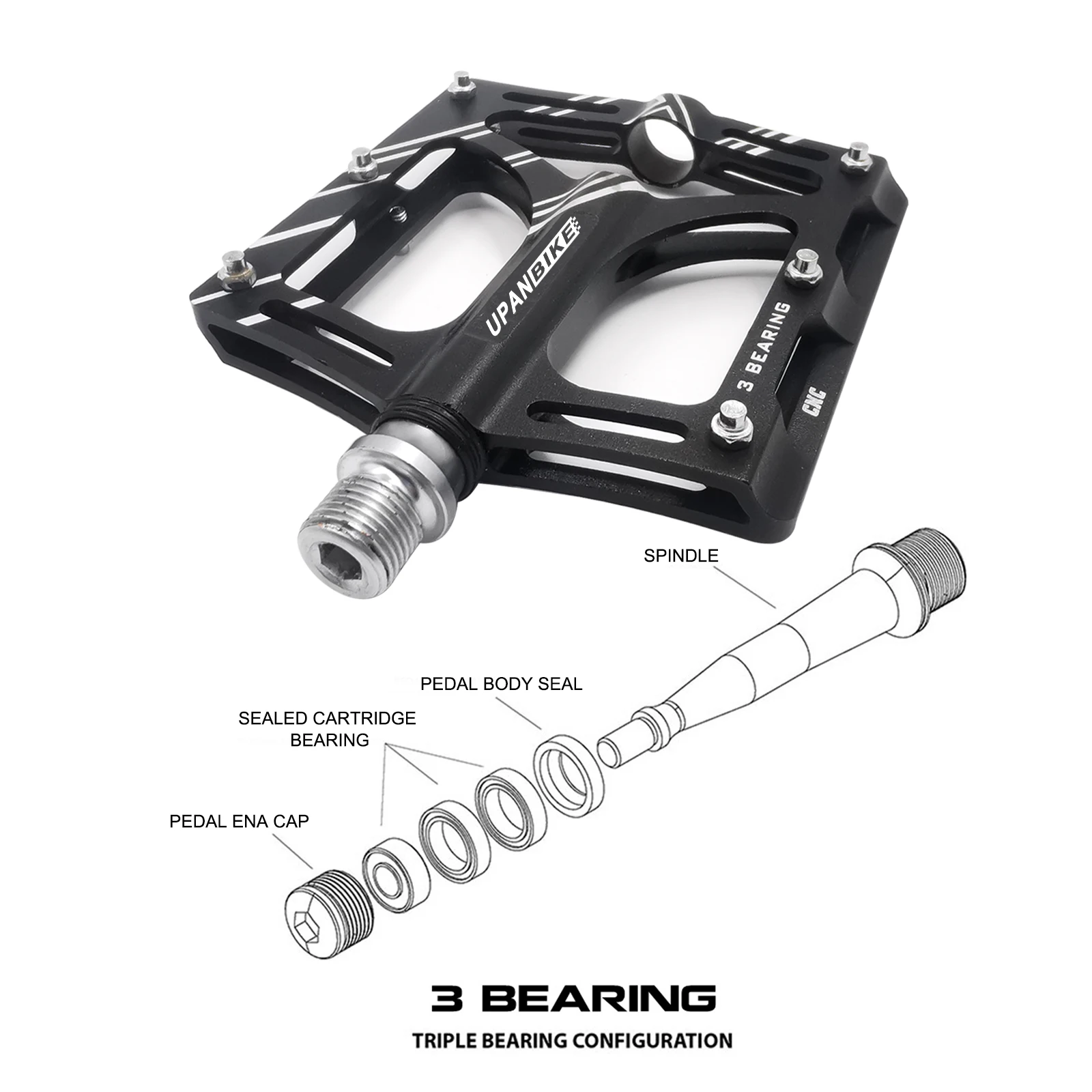 Factory Customized Aluminum Alloy CNC Platform Large Size MTB Bicycle Pedal Sealed Bearings Mountain Bike Pedals