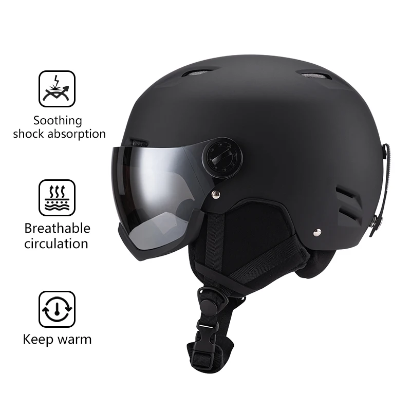 2024 Winter Sports Custom High Quality ABS EPS Materials New Design Ski Helmet Snowboard Helmet with UV goggles