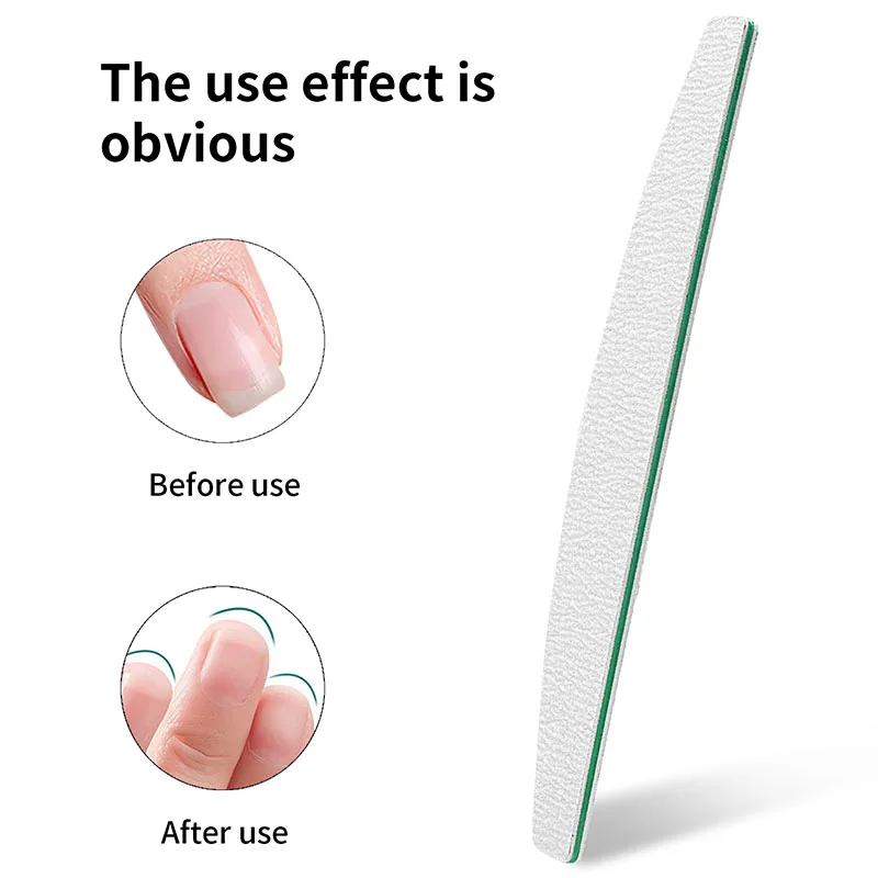 Xugao Factory  Customized Emery Board  Double-Sided Moon Shape Nail Files 80/100/180  Manicure Pedicure Art Tools