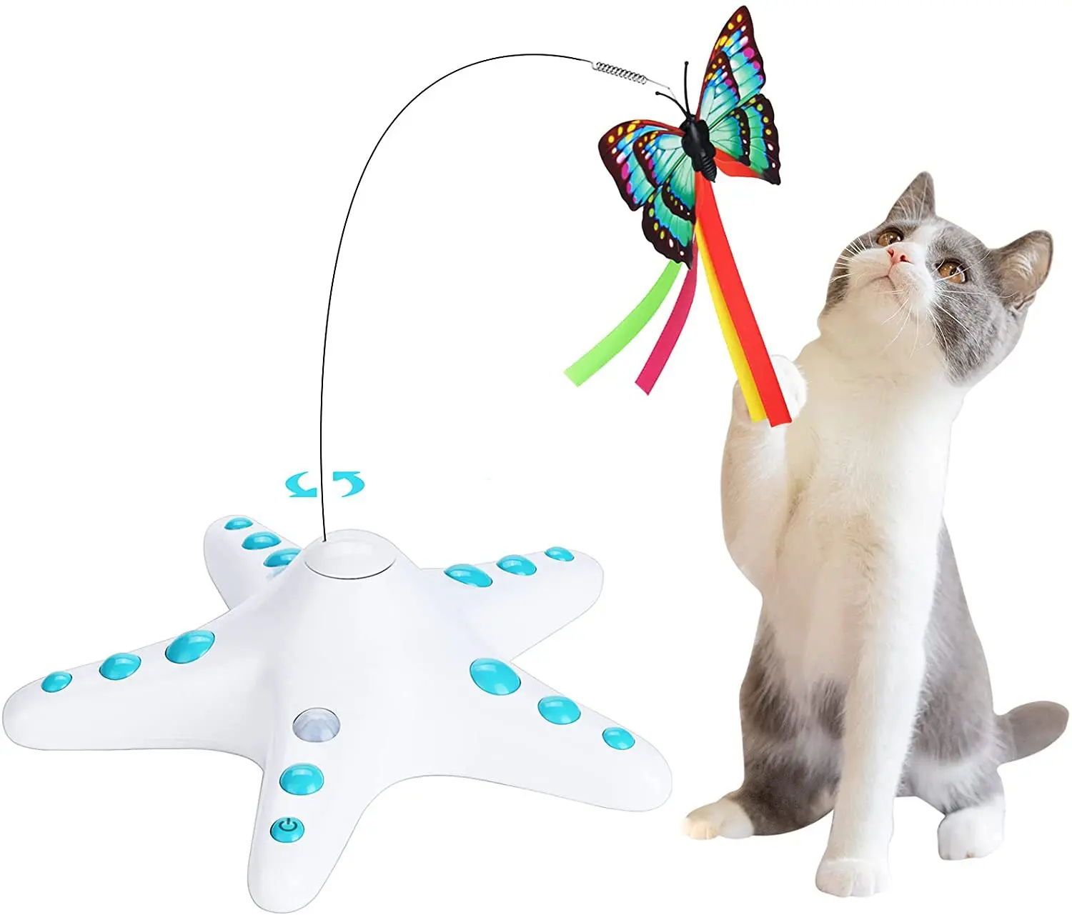 Automatic Electric Cat Toys Rotating Butterfly Ball Exercise Interactive Cat Toy