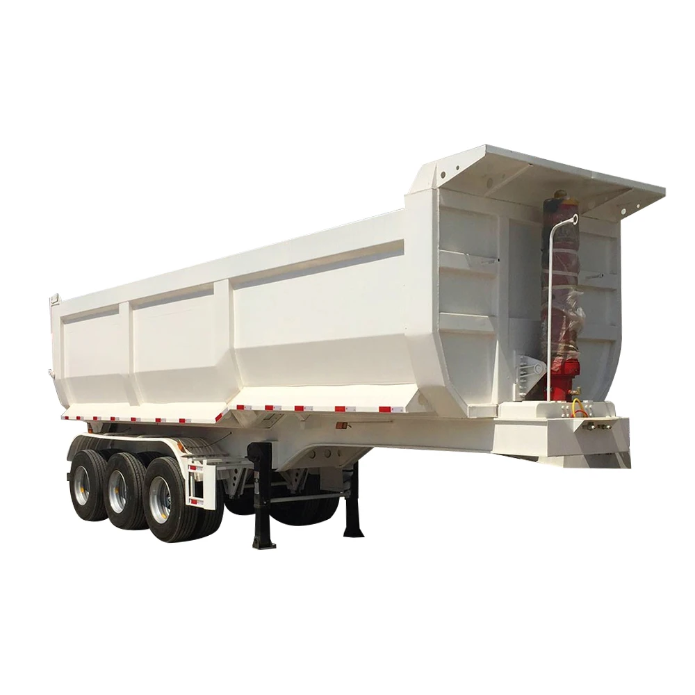 tri-axle U shape Hydraulic dumping rear end dump tipper semi trucks trailer for trucks