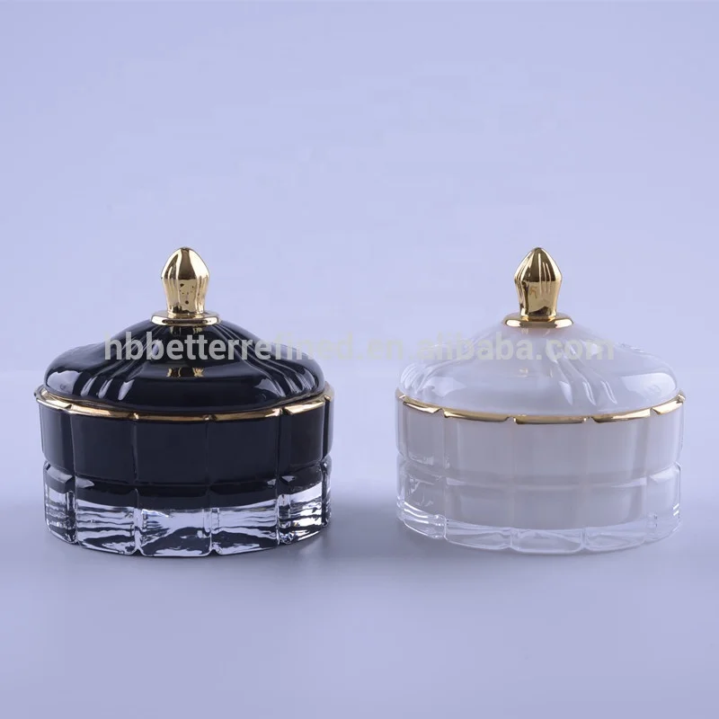 Colorful Crystal Glass Candle Jar Candy Container for Home Decor