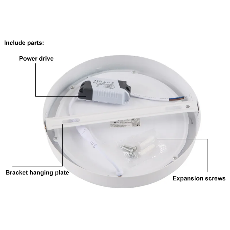 Home Office Indoor Lighting IP20 Frameless Led 6W Surface Panel Light With Isolated Driver