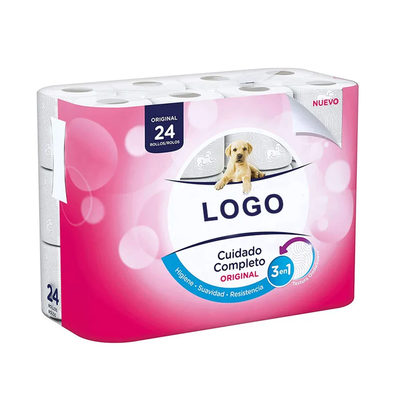 Biodegradable Soft Virgin Wood Pulp Roll Toilet Paper 15gsm Bathroom Tissue Embossed Toilet Tissue Napkin