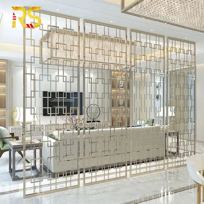 Arabic Interior Stainless Steel Laser Cut Decorative Partition Metal Room Divider Screen Panel