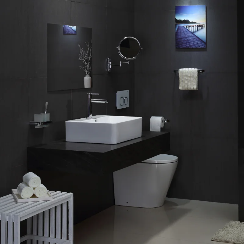 Glossy white wall mounted basin bathroom bowl sink hanging vanities