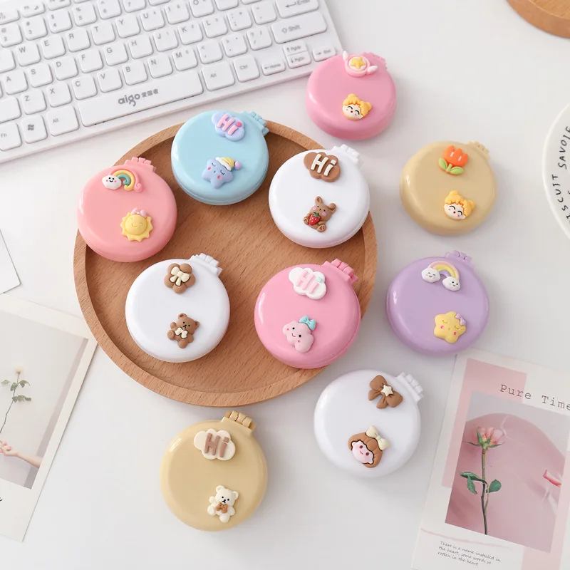 Wholesale Custom Logo Cute Acrylic Pocket Round Mini Makeup Hand Mirror For Makeup Small Vanity Mirror