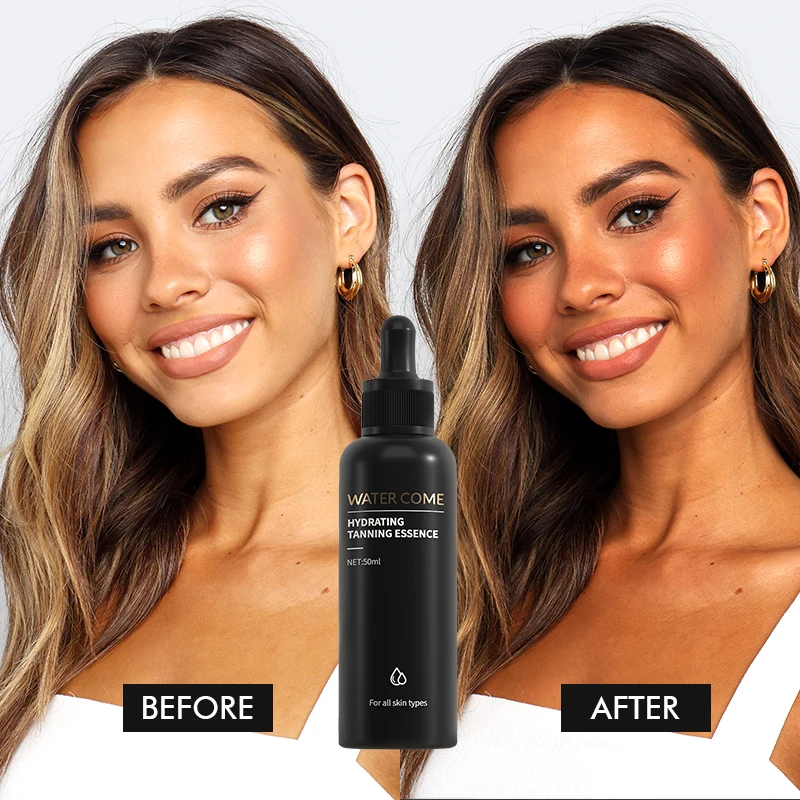 Private Label 100% Natural Self Tan Face Drops Tan Oil instant brown skin tan drops