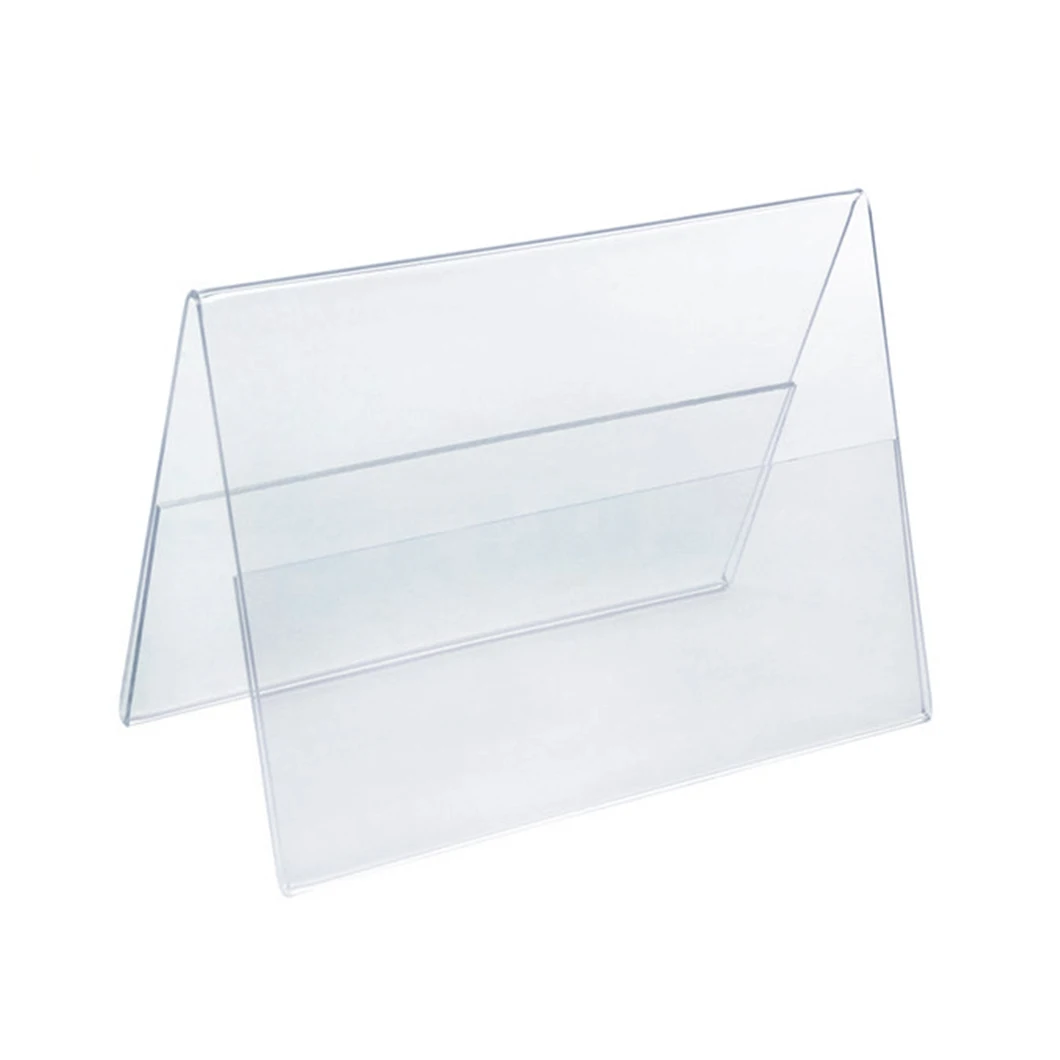 Wholesale L Shape Acrylic Display Stand Custom Name Card Holder Menu Display Stand