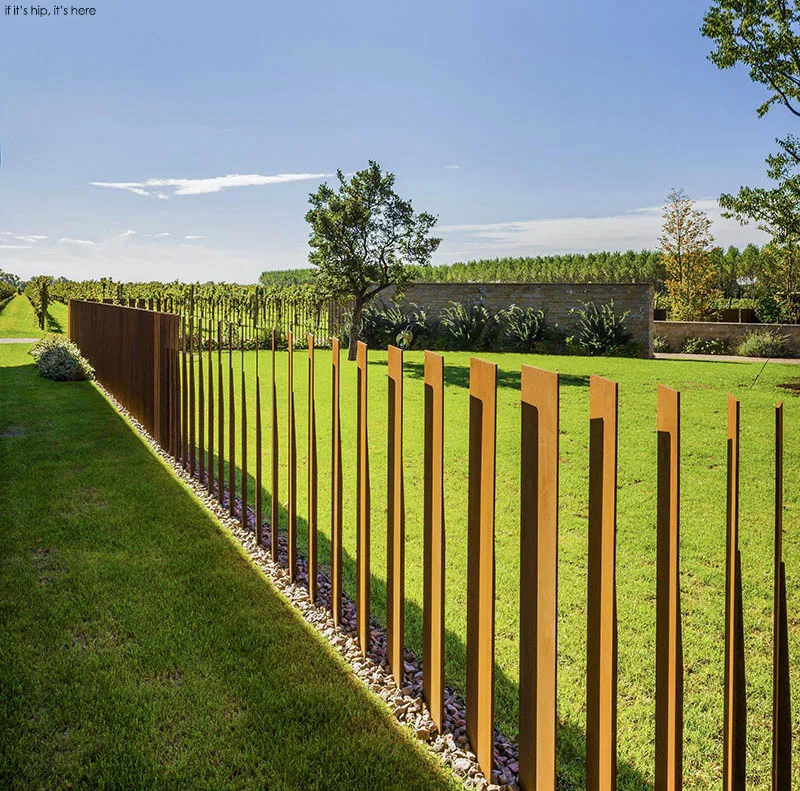 Outdoor Corten Steel Fence Garden Metal Fencing