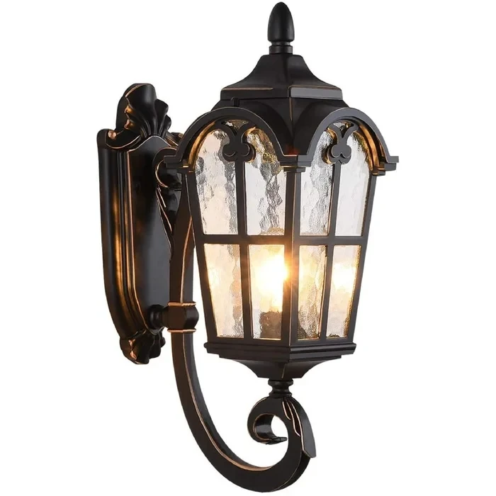 hot sale antique garden decorative exterior fence lights aluminum wall lamp vintage outdoor wall lantern light