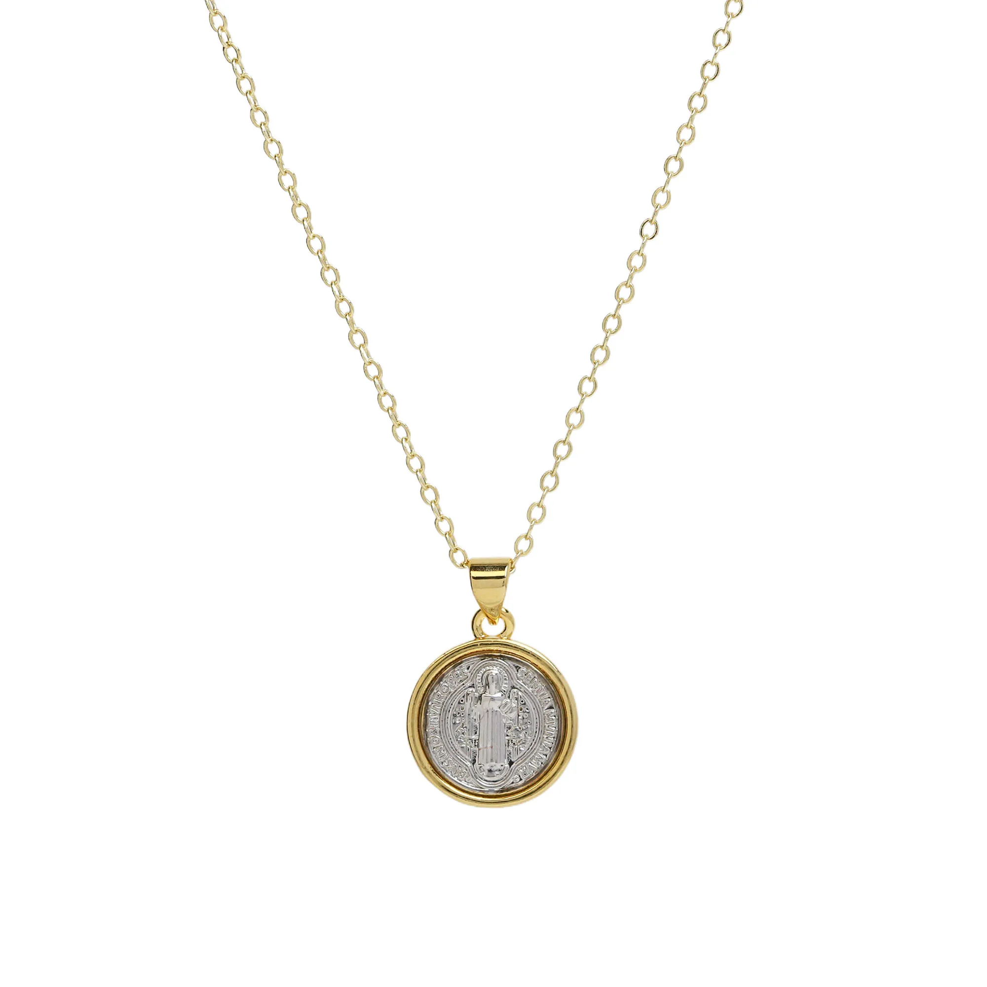 18K Real Gold Necklace Jesus Shell Pendant Women Fashion Jewelry 2024 New Christianity Wholesale Gift