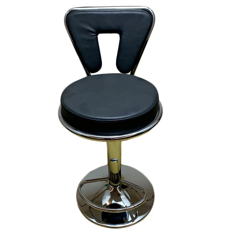 Modern Adjustable High Back Bar Stool Leather Barstool Swivel Counter Height Tall Barstool Bar Chairs Stool With Back