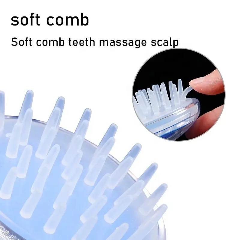 In stock  Luxury Hair Brush Head Silicone Comb Shampoo Brush Scalp Care Hair Massager Brush for Dry Damaged Hair