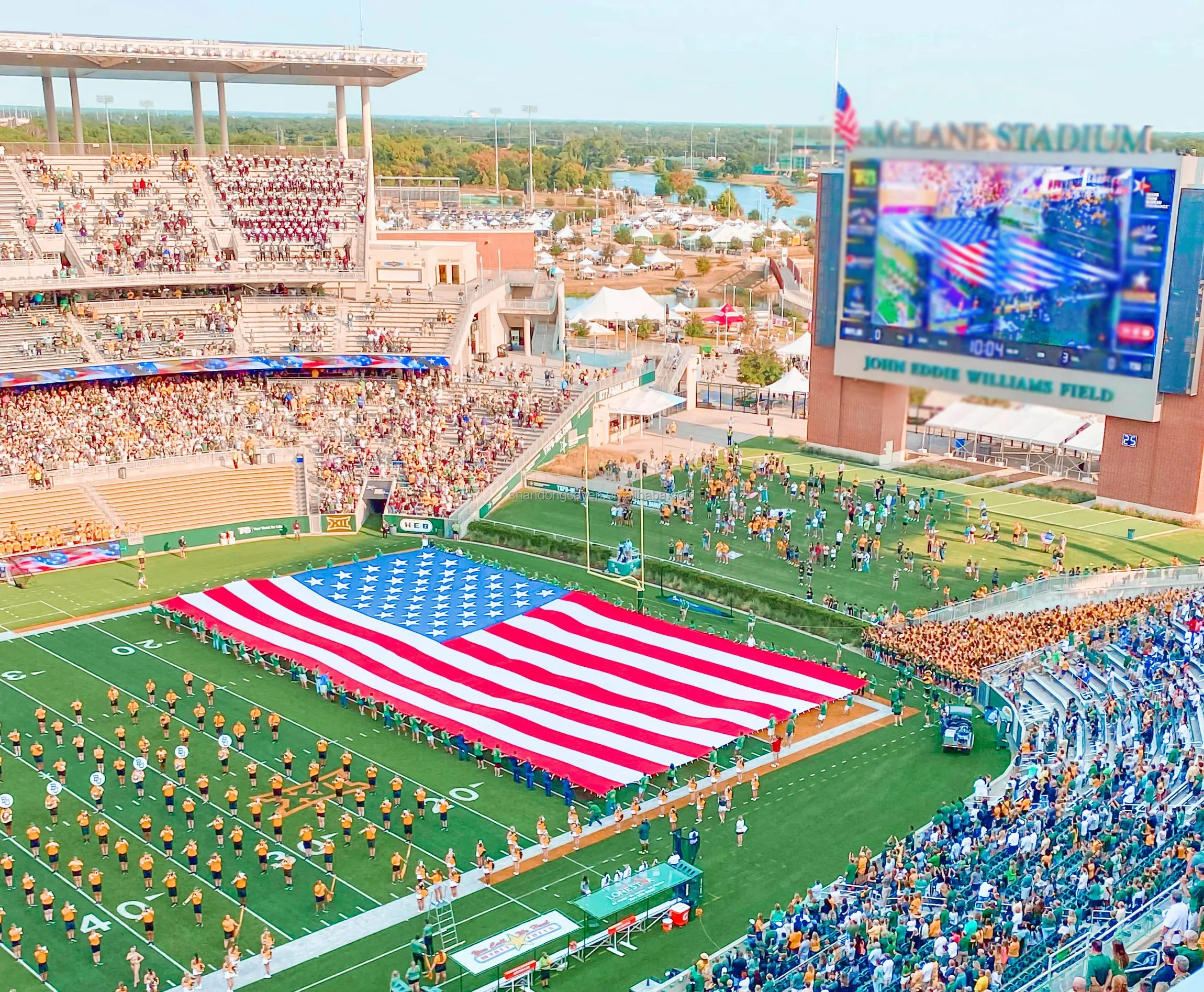 2024 Professional 100D Polyester Outdoor Large Size Digital Printed Custom Big Flags Stadium Sport Event Advertising Giant Flag