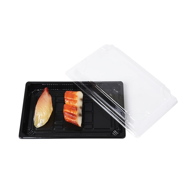 Food grade disposable plastic sushi take-away packing box