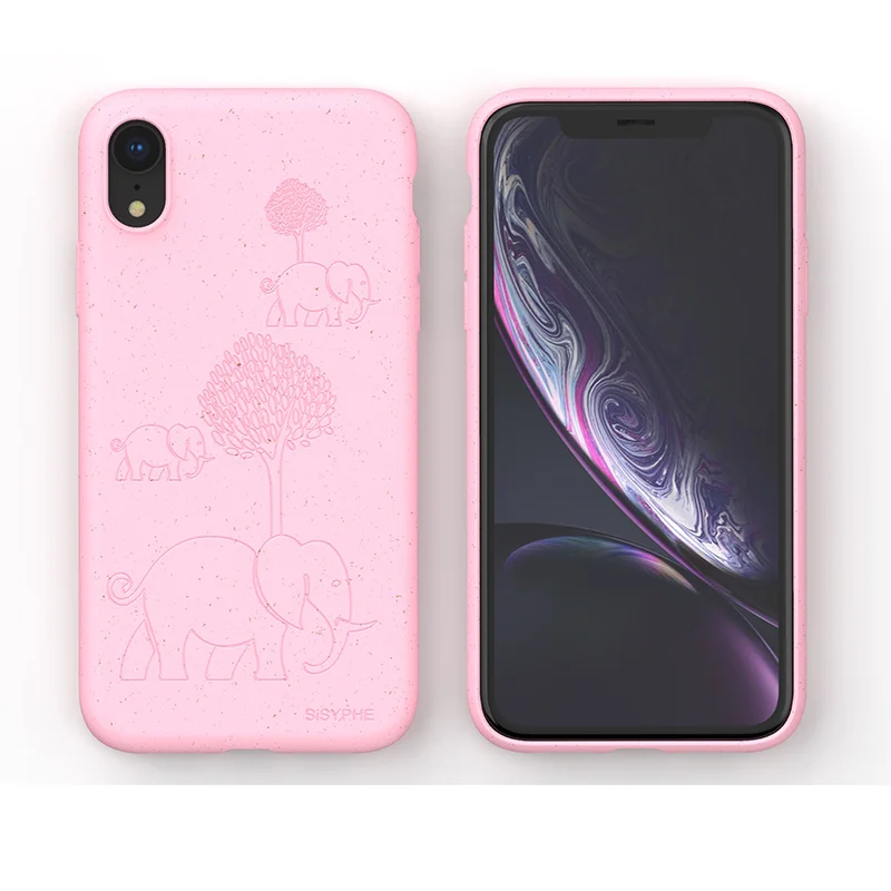 Бамбуковое волокно индивидуальные биоразлагаемые индивидуальные чехлы для мобильных телефонов для Iphone Xr