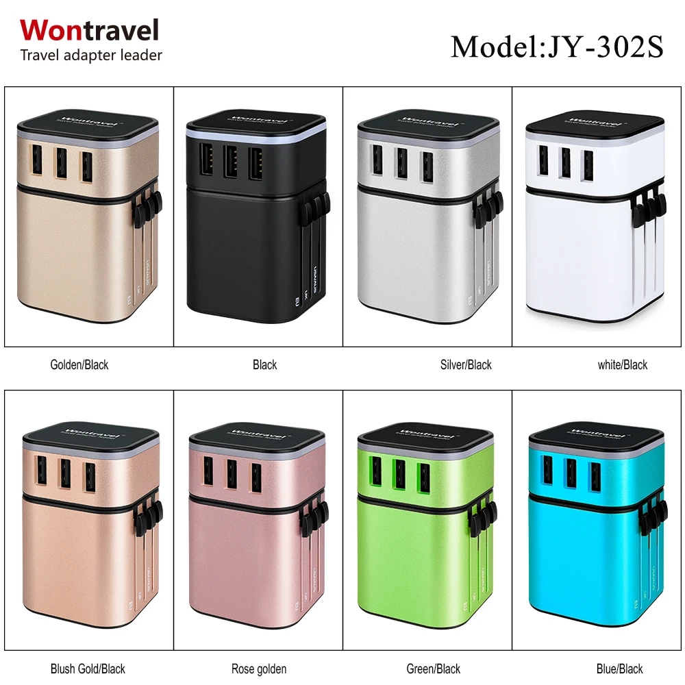 Wontravel hot selling 240v plug adapter all in one electrical items 3 pin power adapter