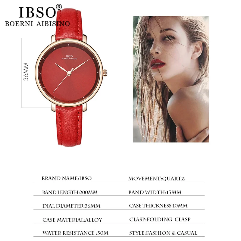 IBSO Simple Designer Nurse Watches Logo Quartz Wrist Luxury Customized for Women SEIKO Leather Latest Alloy Round Ladies Watch